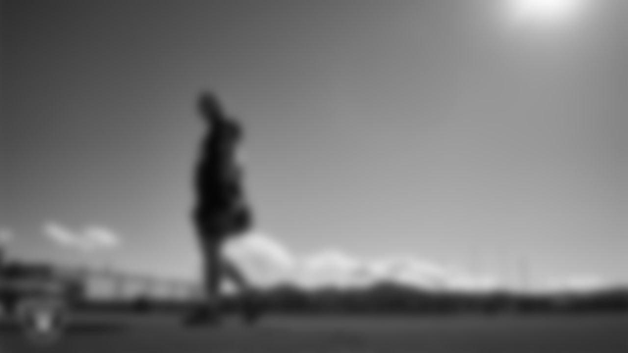 Las Vegas Raiders guard Alex Cappa (65) during practice at Intermountain Health Performance Center.