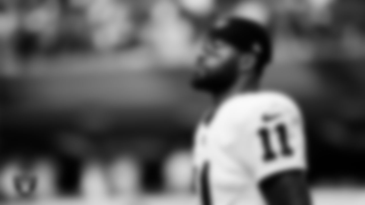 Las Vegas Raiders safety Jeremy Chinn (11) during the national anthem before the regular season away game against the Los Angeles Chargers at SoFi Stadium.