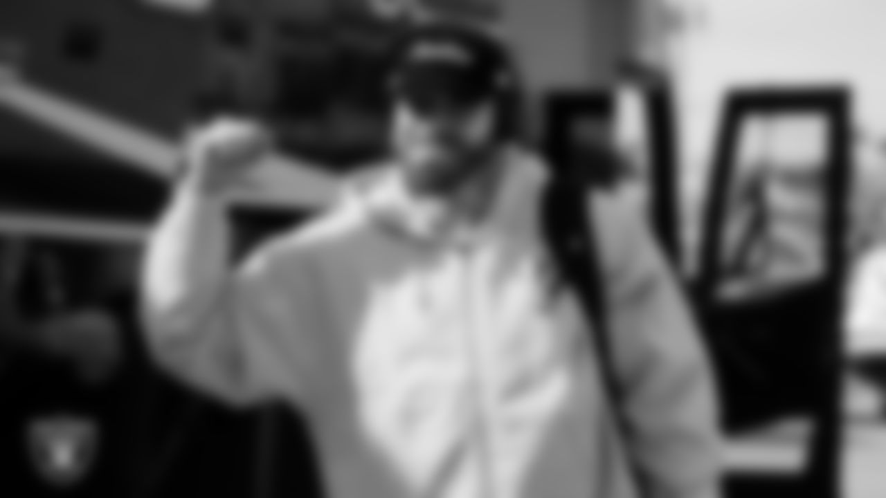 Las Vegas Raiders defensive end Maxx Crosby (98) departs for the regular season away game against the Los Angeles Chargers.