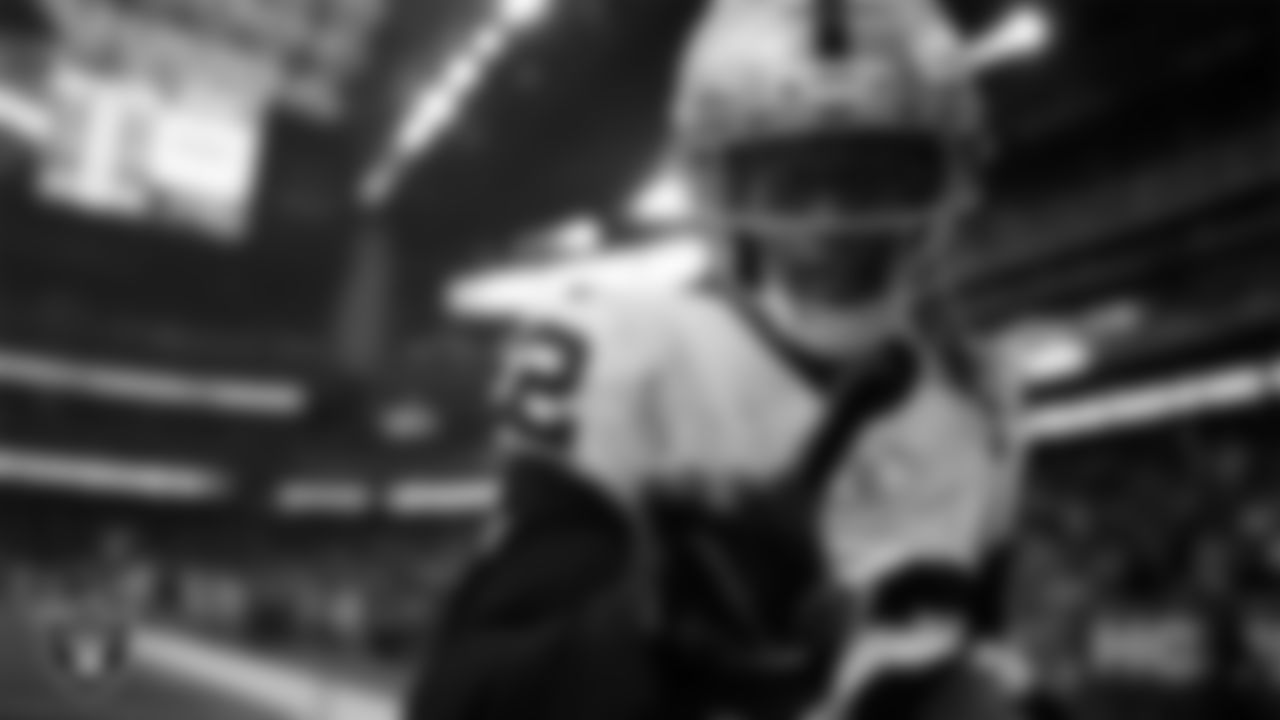 Las Vegas Raiders cornerback Eric Stokes (22) celebrates on the field during the regular season away game against the Houston Texans at NRG Stadium.