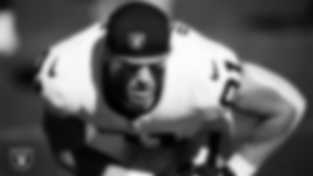 Las Vegas Raiders wide receiver Alex Bachman (81) warming up before the regular season away game against the Kansas City Chiefs at GEHA Field at Arrowhead Stadium.