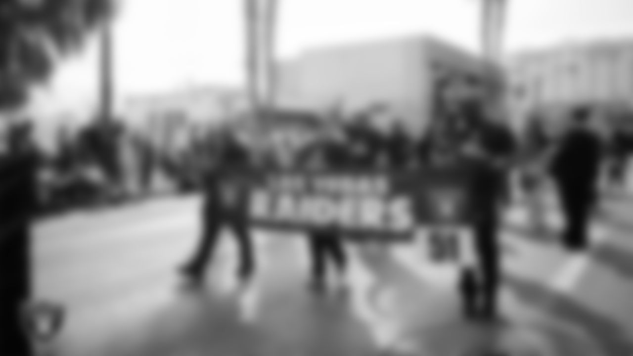 Members of the Las Vegas Raiders during the Veterans Day Parade in Downtown Las Vegas.