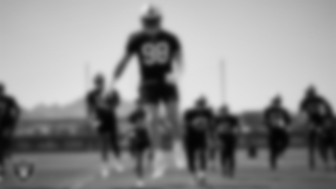Las Vegas Raiders defensive end Maxx Crosby (98) at Day Three of 2025 Veteran Minicamp at Intermountain Health Performance Center.