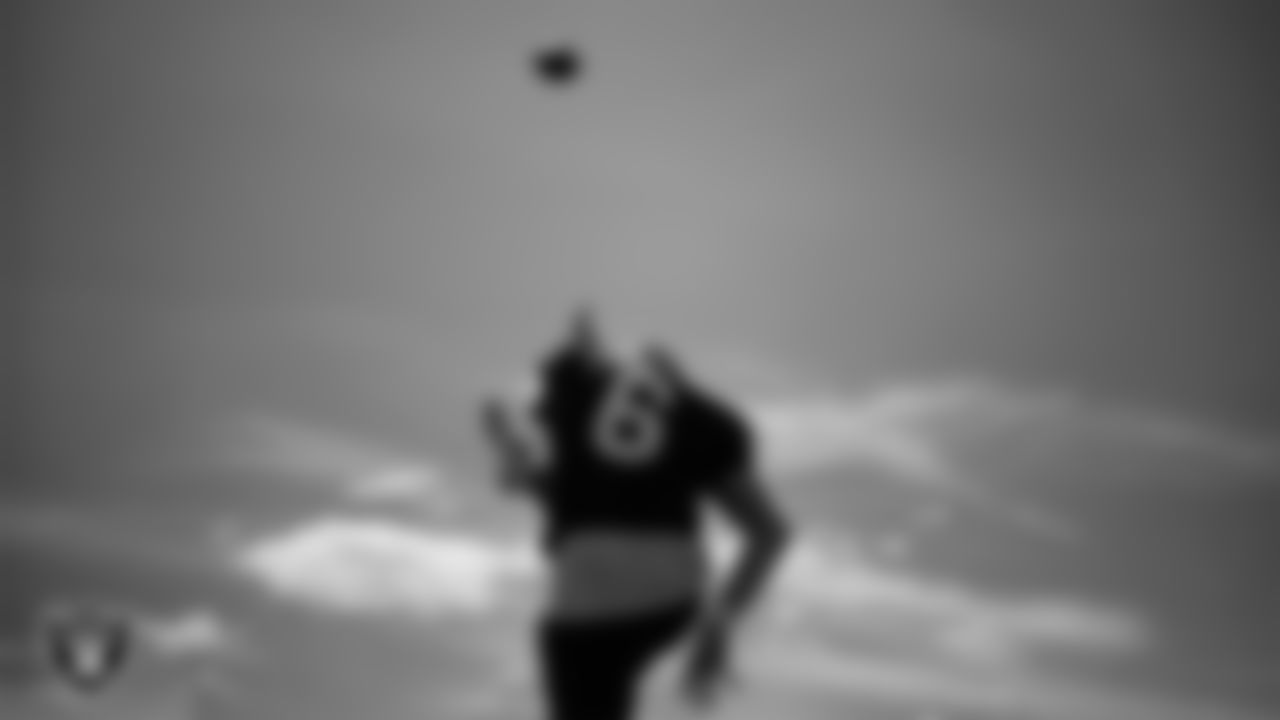 Las Vegas Raiders punter AJ Cole (6) during practice at Intermountain Health Performance Center.