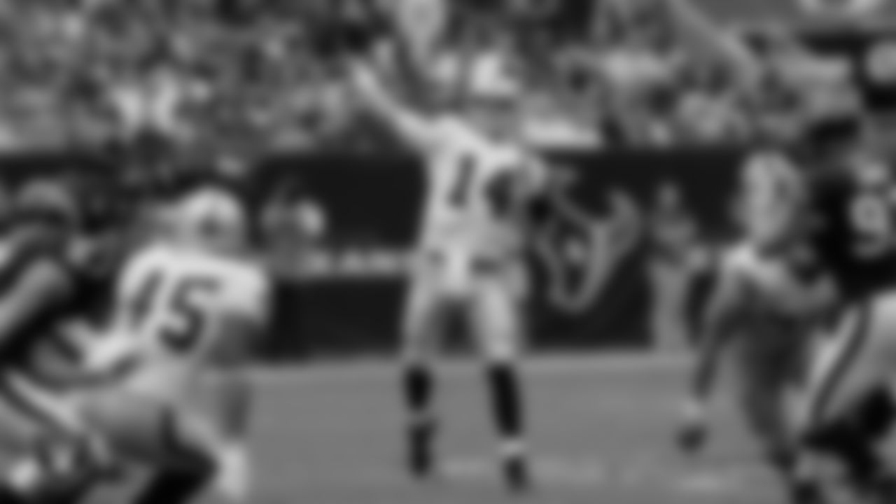 Oakland Raiders quarterback Matt McGloin (14) during the regular season away game against the Houston Texans at NRG Stadium, Sunday, November 17, 2013, in Houston, Texas.