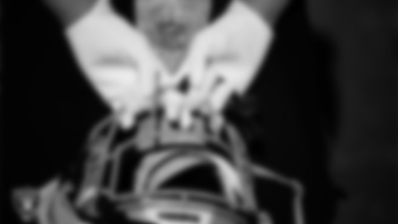 A Las Vegas Raider during practice at Intermountain Health Performance Center.