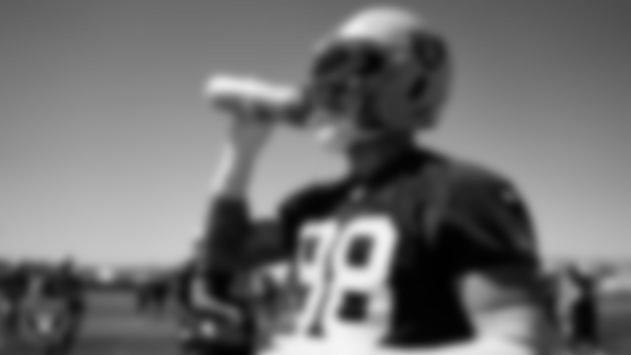 Las Vegas Raiders defensive end Maxx Crosby (98) at an Organized Team Activity (OTA) at Intermountain Health Performance Center.