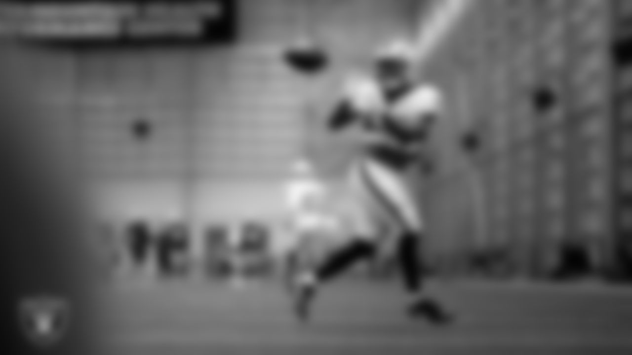 Las Vegas Raiders running back Sincere McCormick (28) on the field for practice at 2025 Training Camp at Intermountain Health Performance Center.
