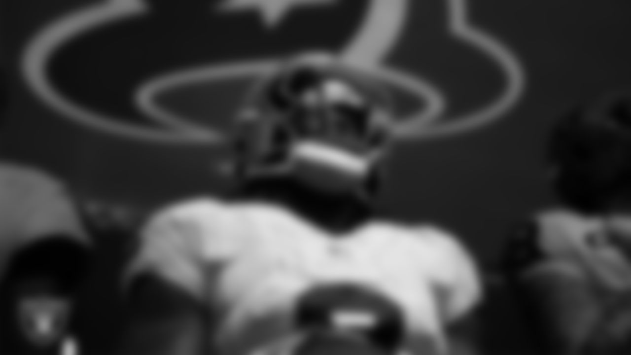 Las Vegas Raiders running back Ashton Jeanty (2) waits for the team to be introduced onto the field before the regular season away game against the Houston Texans at NRG Stadium.