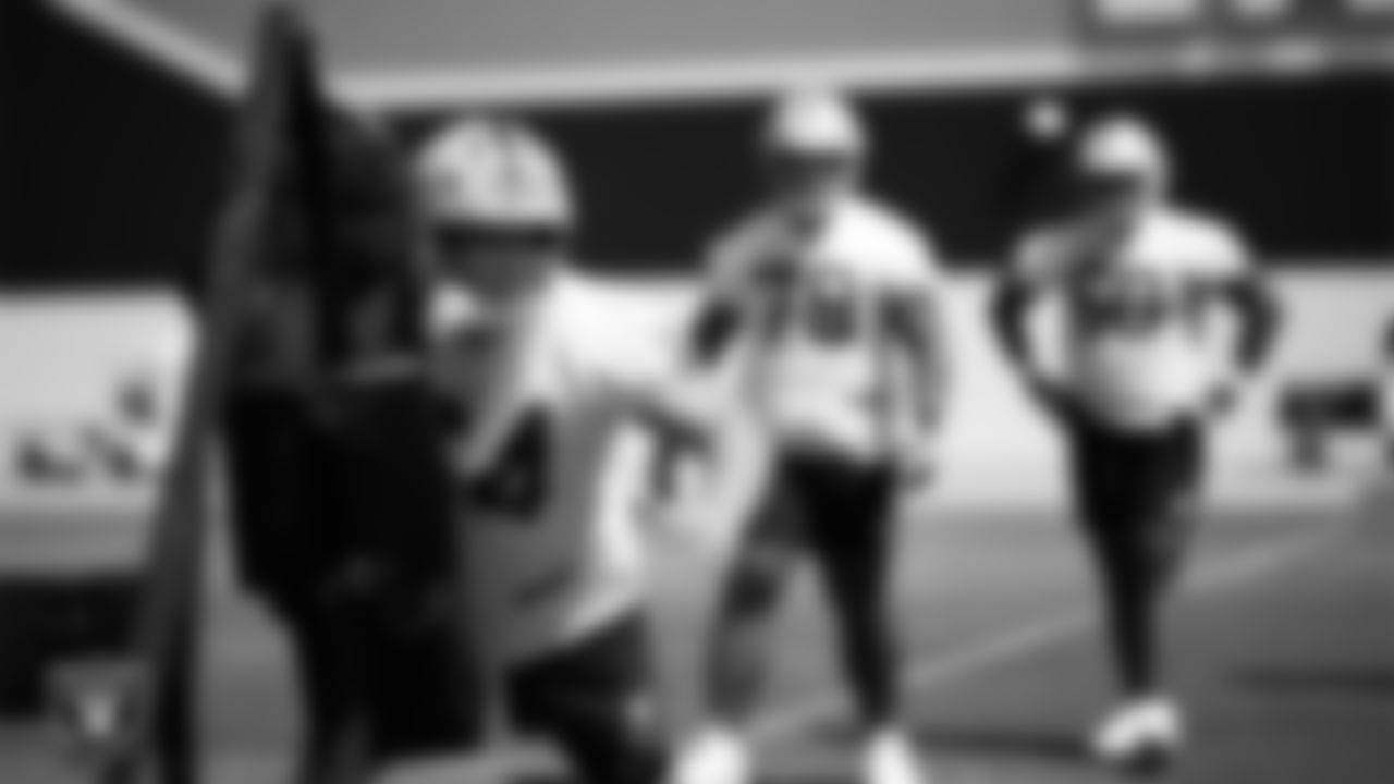 Las Vegas Raiders center Jarrod Hufford (64) at an Organized Team Activity (OTA) at Intermountain Health Performance Center.