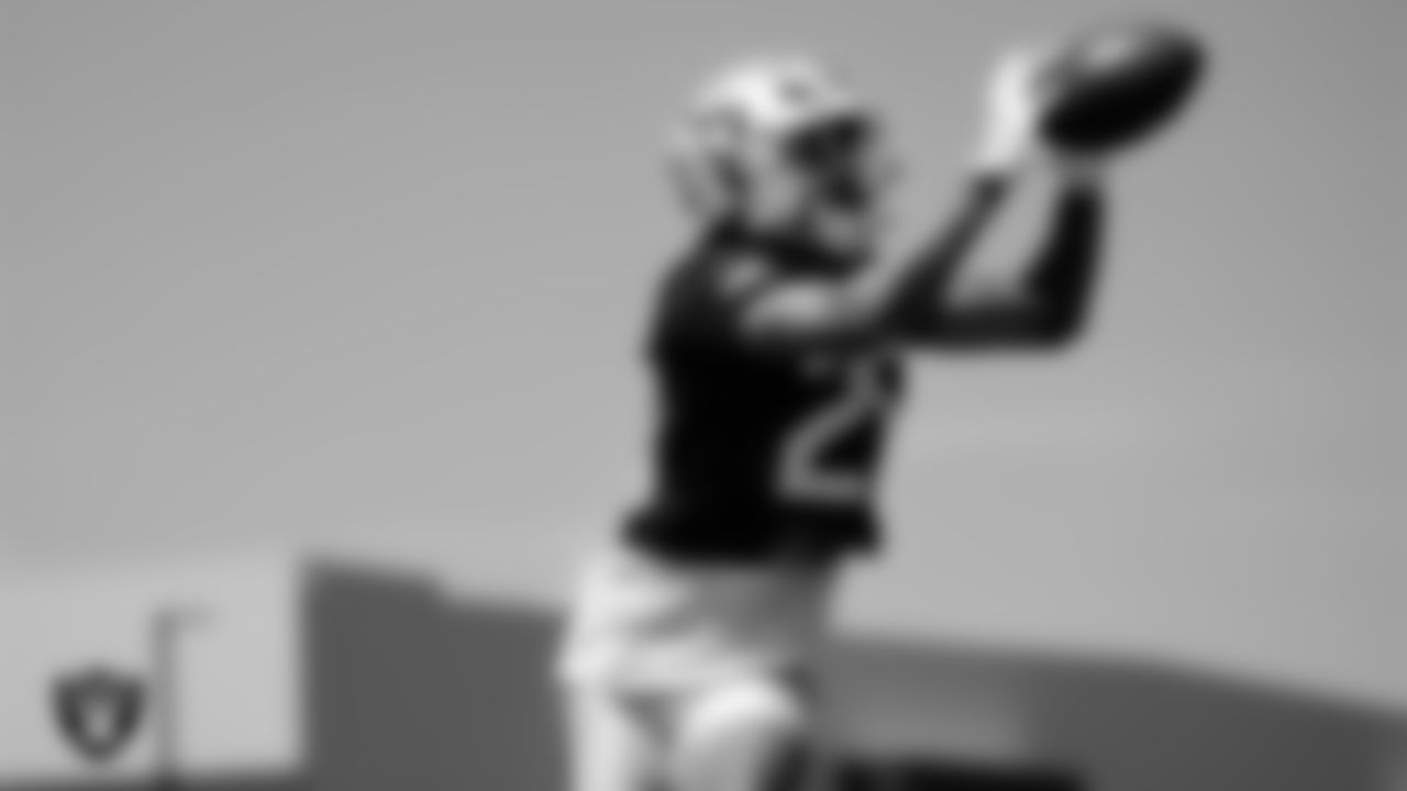 Las Vegas Raiders safety Isaiah Pola-Mao (20) on the field for mandatory minicamp at Intermountain Health Performance Center.