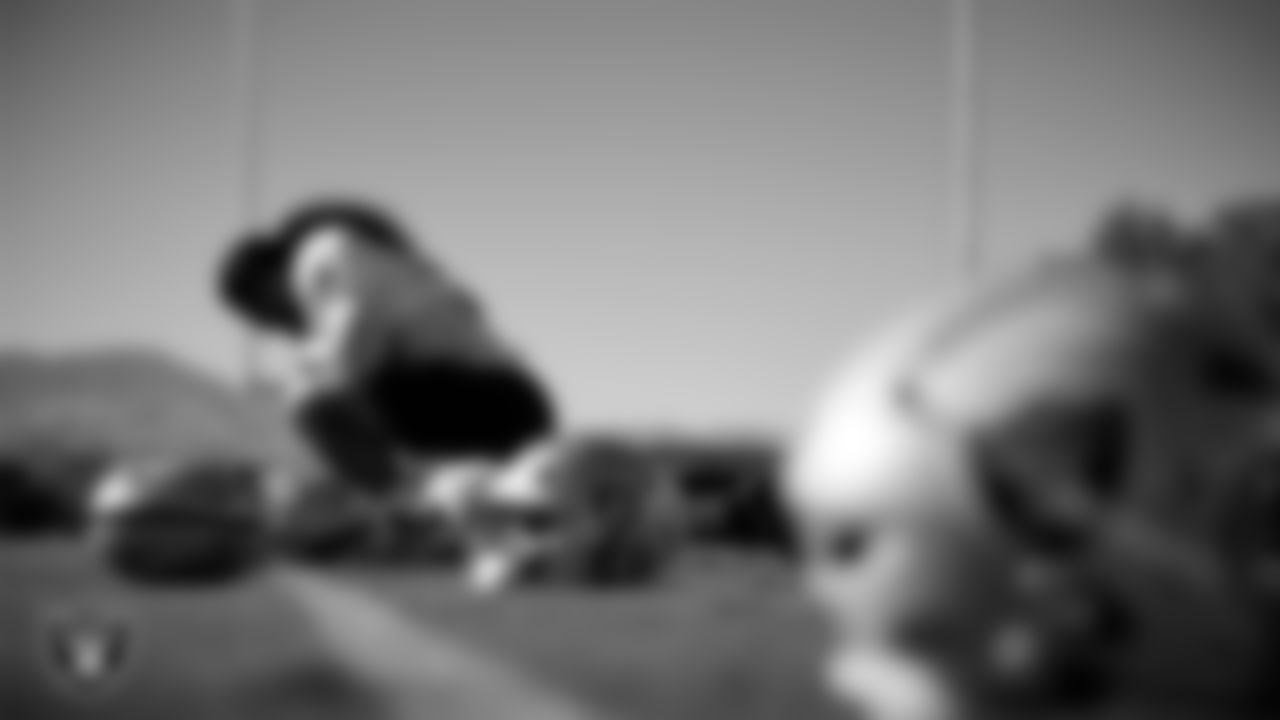 Las Vegas Raiders defensive tackle Leki Fotu (95) during practice at Intermountain Health Performance Center.