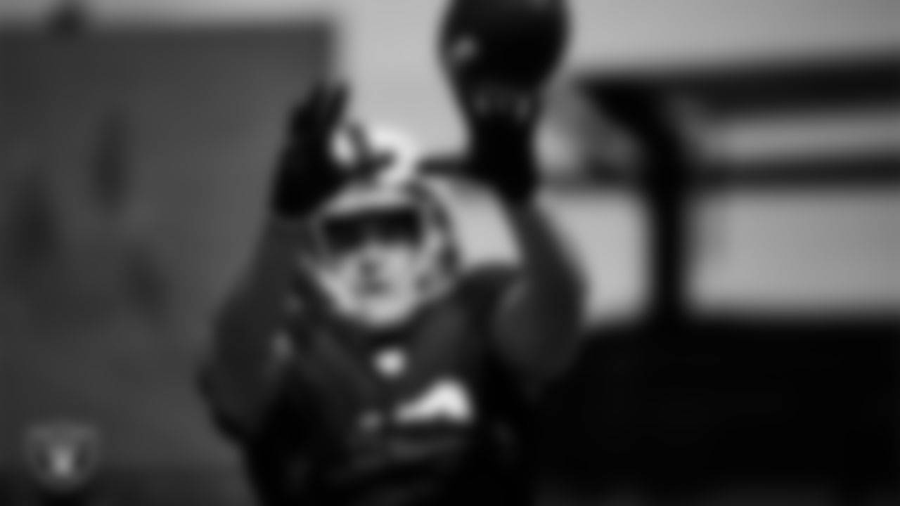 Las Vegas Raiders wide receiver Jack Bech (18) during practice at Intermountain Health Performance Center.