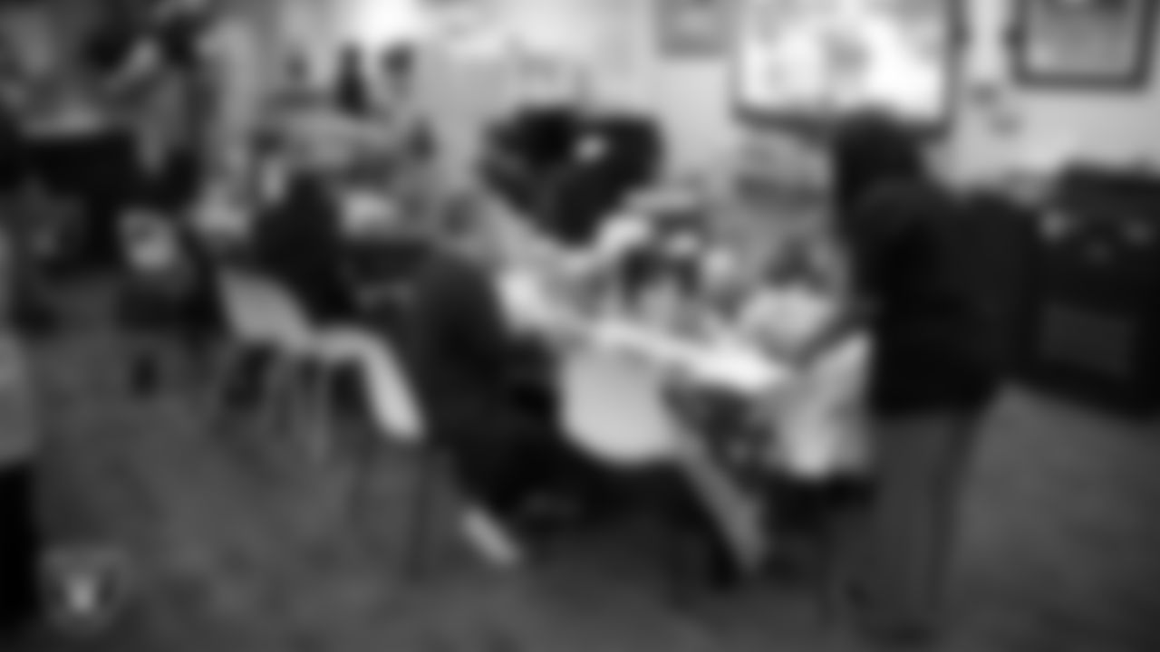 Teachers enjoy a meal while celebrating Teacher Appreciation Week at Matt Kelly Elementary School.
