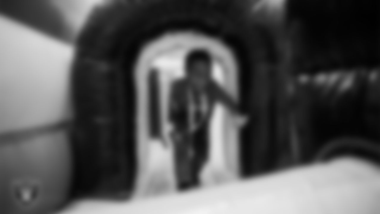 A student enjoys an activity during a Raiders Youth Holiday Party at Intermountain Health Performance Center.