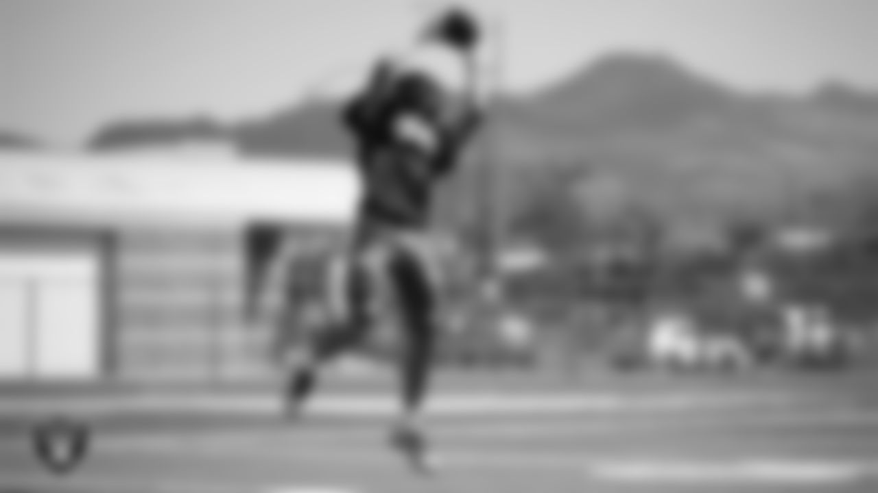A Silverado High School football player during practice at Silverado High School.