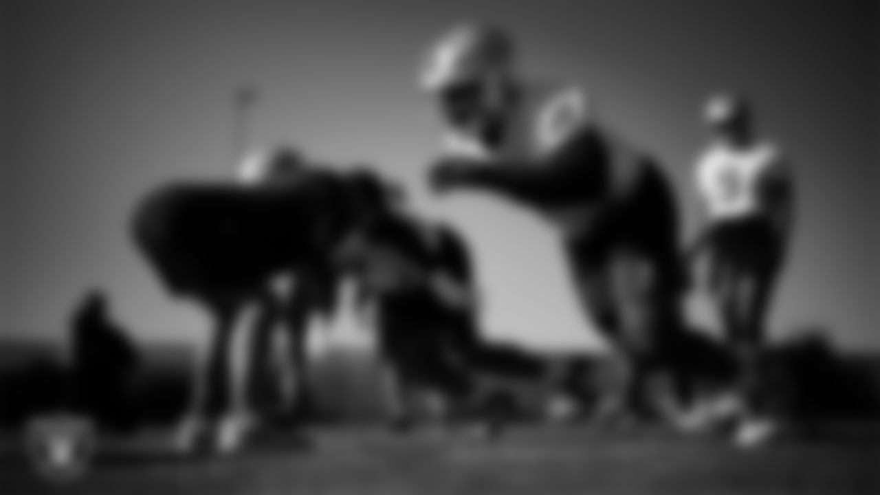 Las Vegas Raiders defensive tackle Thomas Booker IV (99) during practice at Intermountain Health Performance Center.