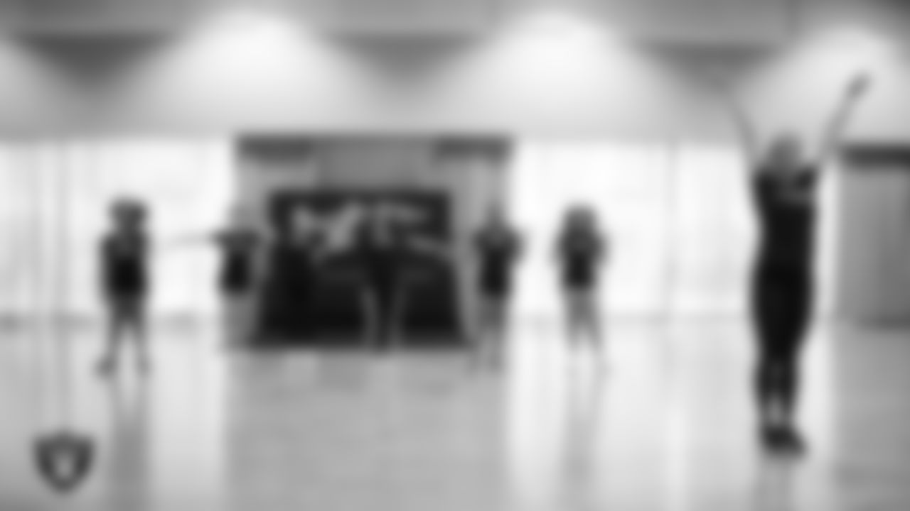 Raiderette Cori rehearses with dancers during a teen intensive at The Studio.