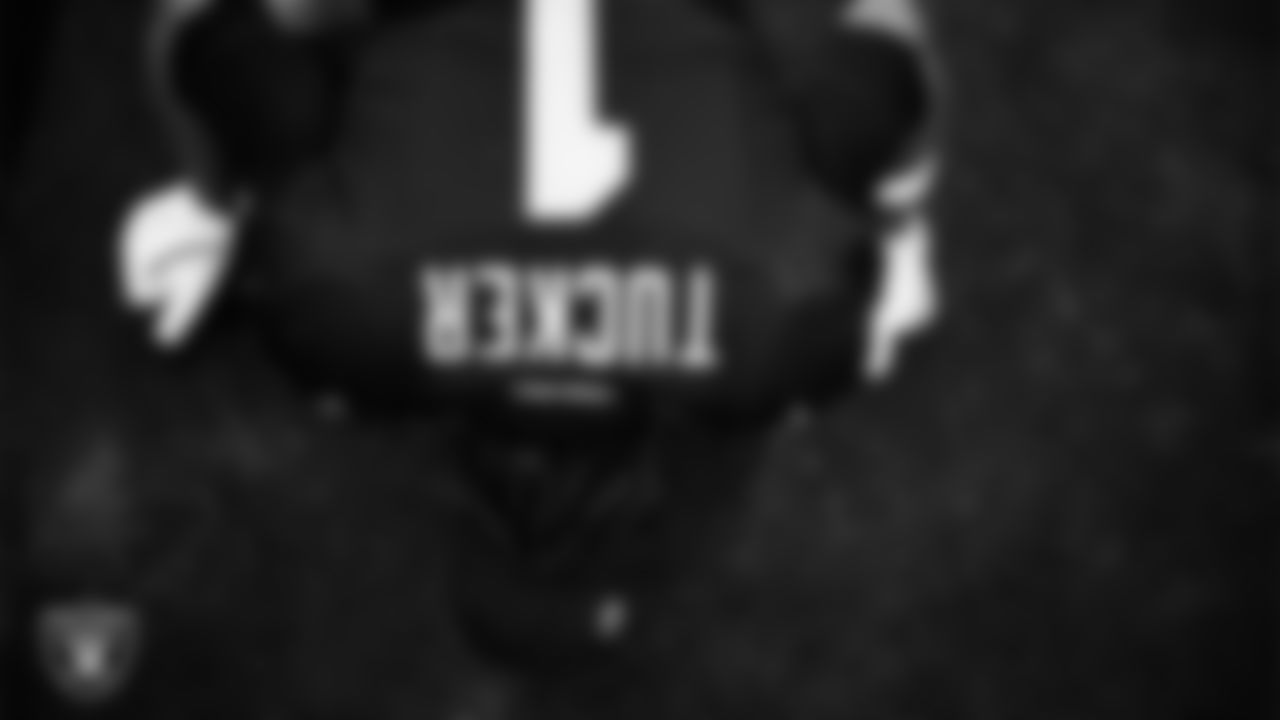 Las Vegas Raiders wide receiver Tre Tucker (1) warming up before the regular season home game against the Denver Broncos at Allegiant Stadium.