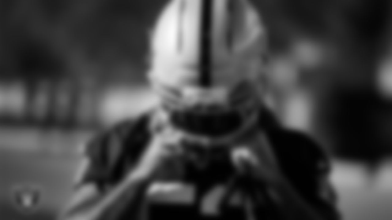 Las Vegas Raiders linebacker Elandon Roberts (52) during practice at Intermountain Health Performance Center.