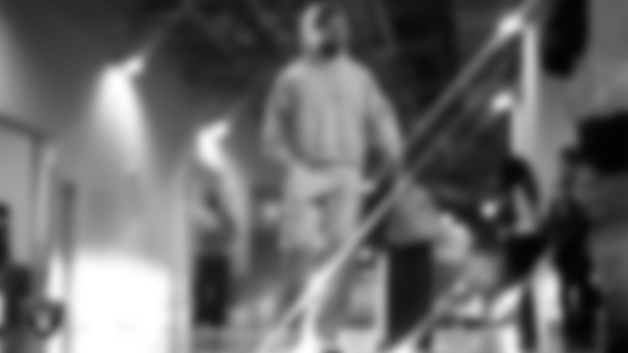 Las Vegas Raiders wide receiver Tre Tucker (1) arrives to the regular season away game against the Los Angeles Chargers at SoFi Stadium.