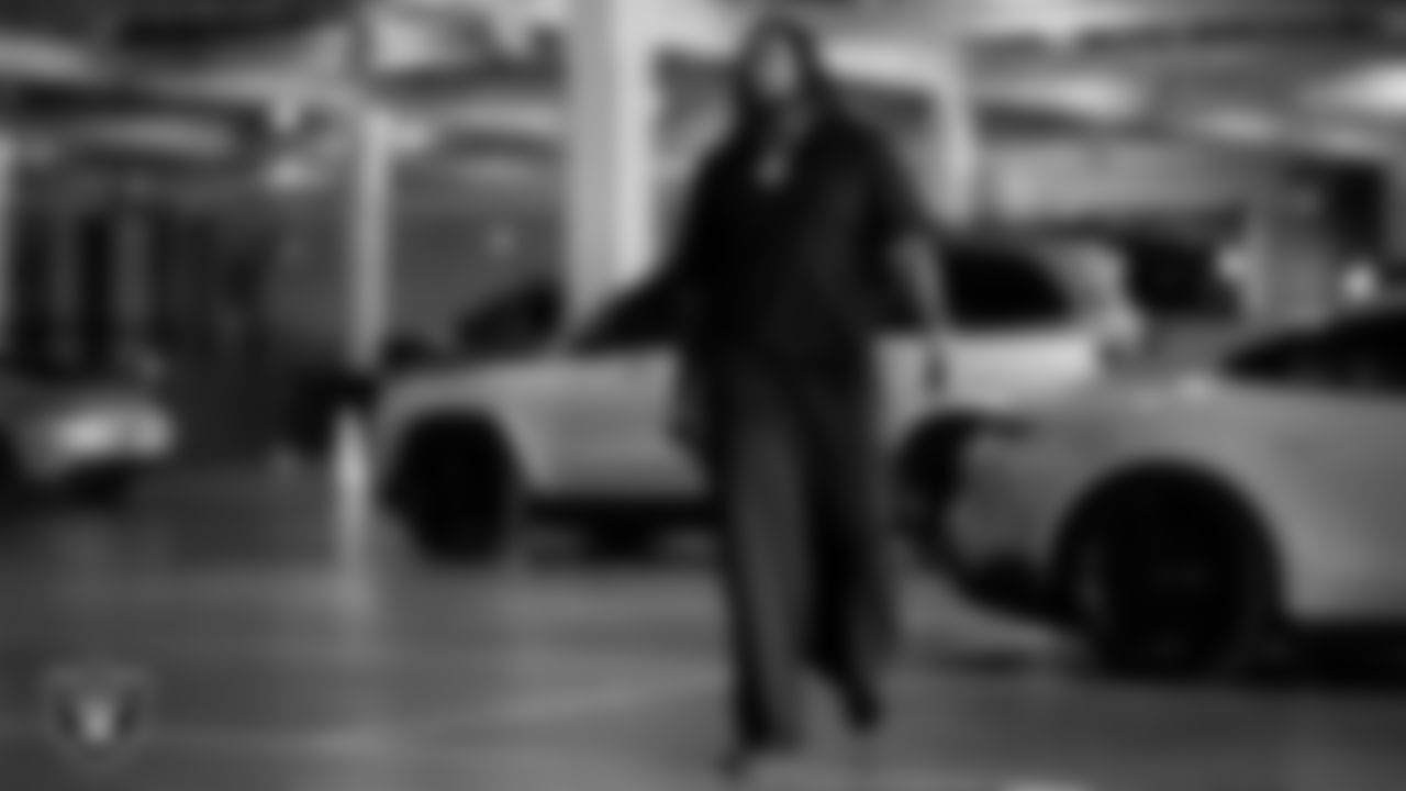 Las Vegas Raiders defensive tackle Adam Butler (69) arrives to the regular season home game against the Jacksonville Jaguars at Allegiant Stadium.