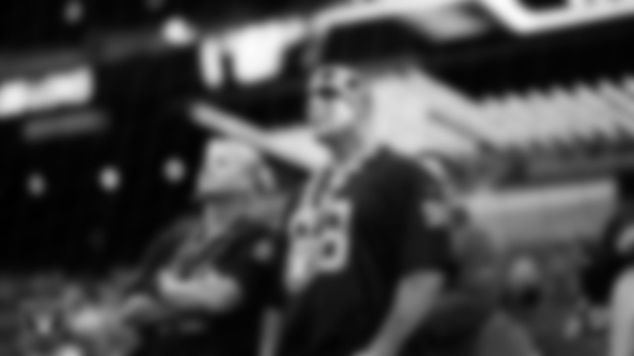 Fans before the Las Vegas Raiders' regular season home game against the Denver Broncos at Allegiant Stadium.