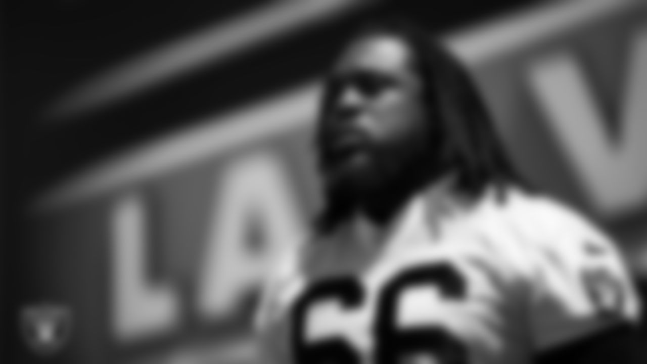 Las Vegas Raiders guard Dylan Parham (66) on the field for mandatory minicamp at Intermountain Health Performance Center.