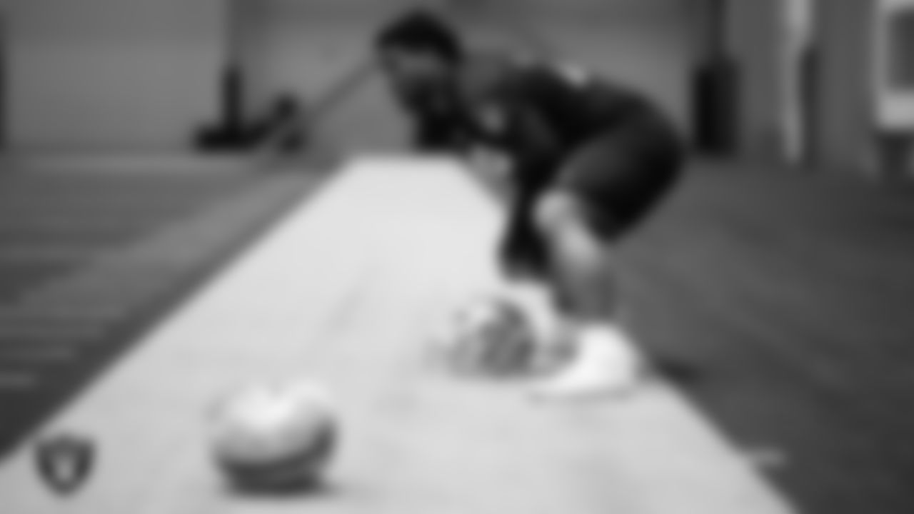 Las Vegas Raiders offensive lineman Laki Tasi (79) during practice at Intermountain Health Performance Center.