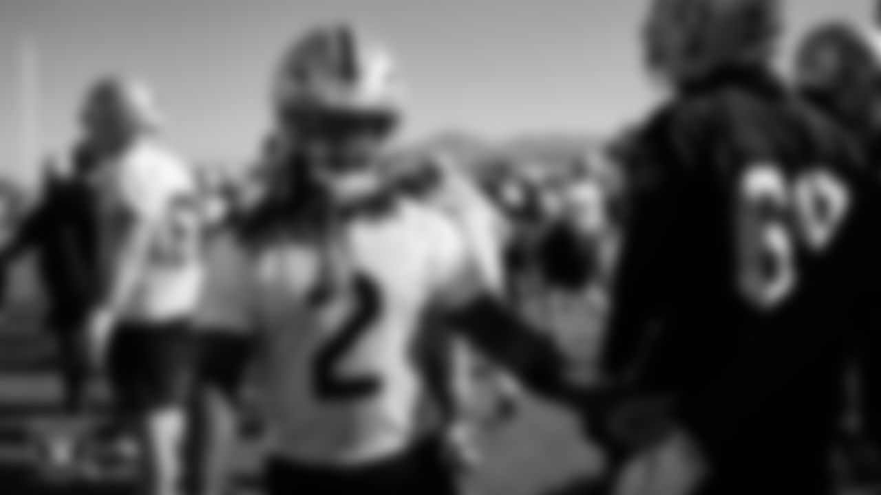 Las Vegas Raiders running back Ashton Jeanty (2) during practice at Intermountain Health Performance Center.