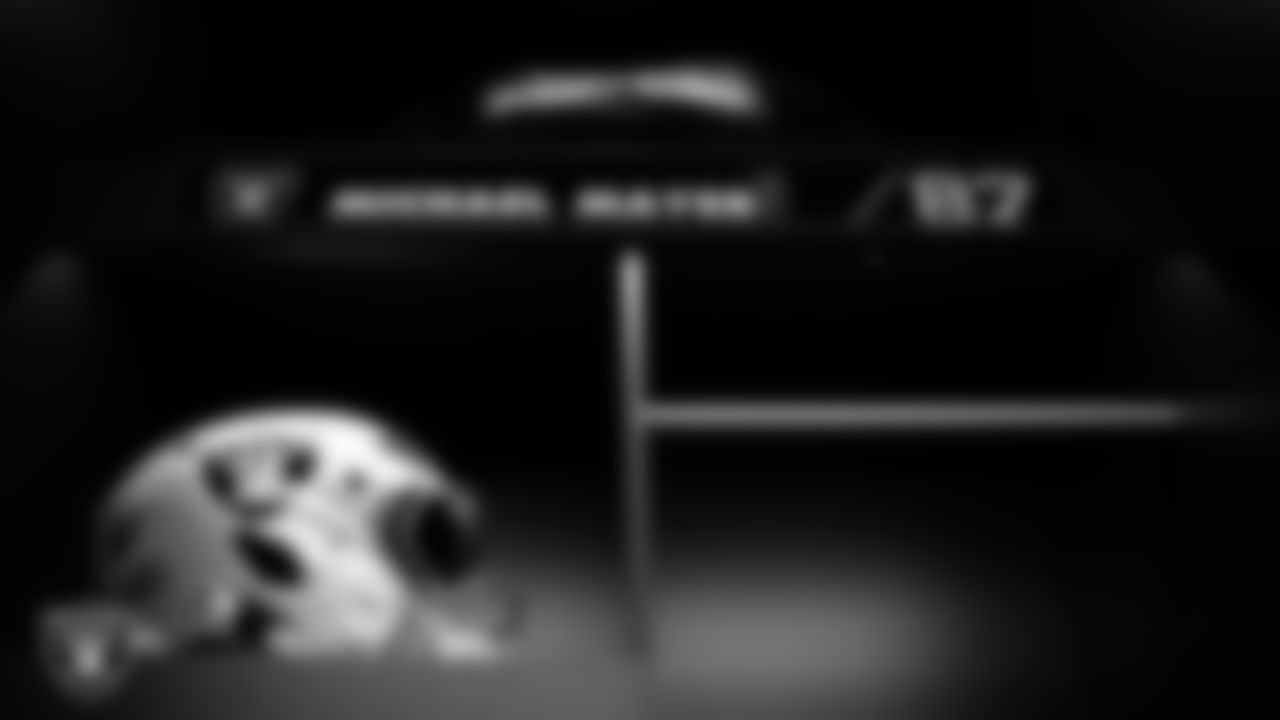 Las Vegas Raiders tight end Michael Mayer's (87) locker in the locker room prior to the Raiders' arrival for their regular season home game against the New York Giants at Allegiant Stadium.