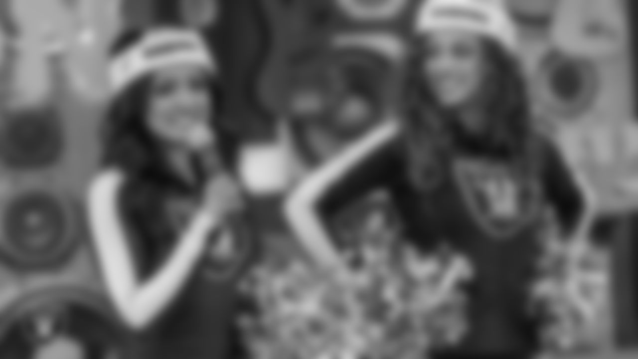 Raiderette Sloane speaks during a toy drive at Intermountain Health Primary Children's Hospital.