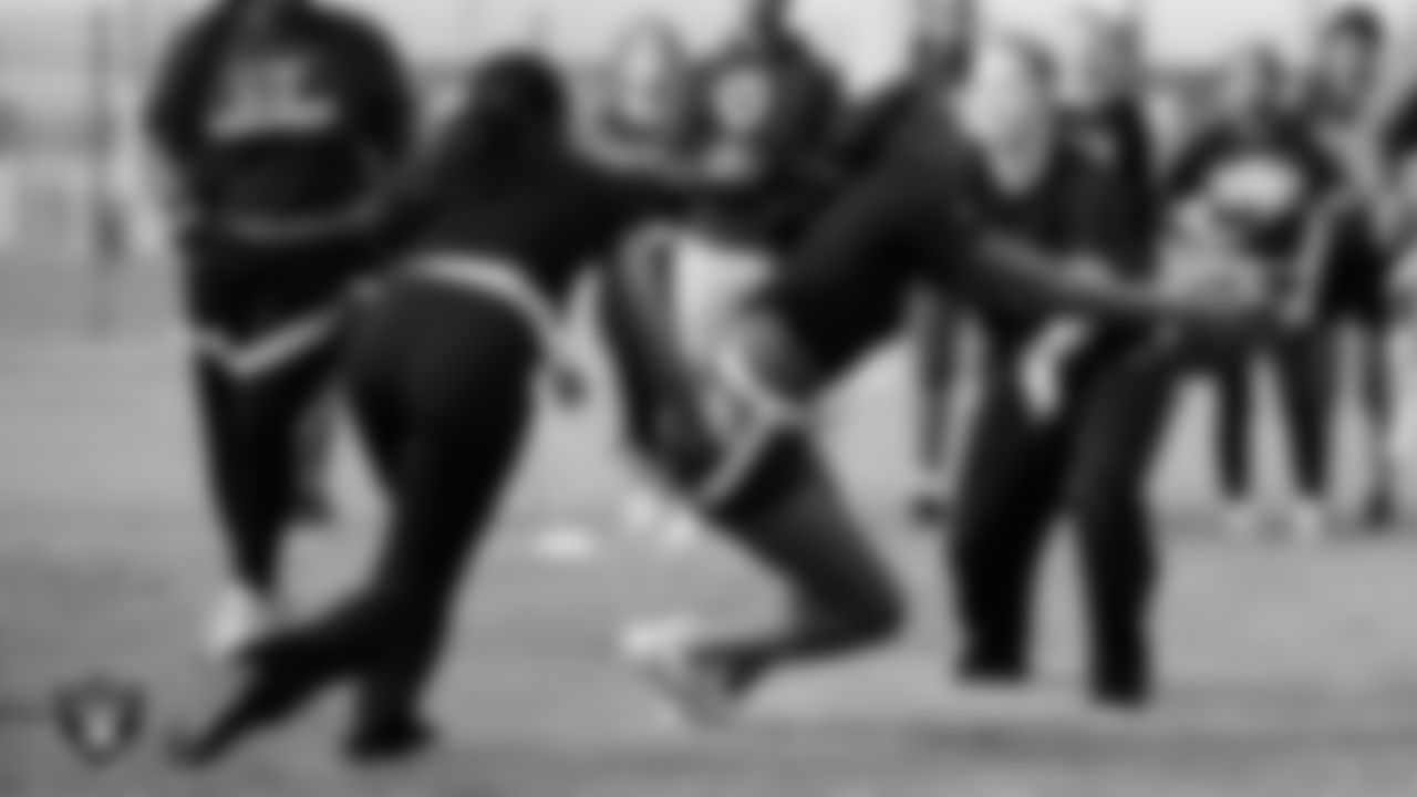 Athletes take part in a round robin flag football tournament during the NRL Gala Day flag football tournament at Silver Bowl Park.