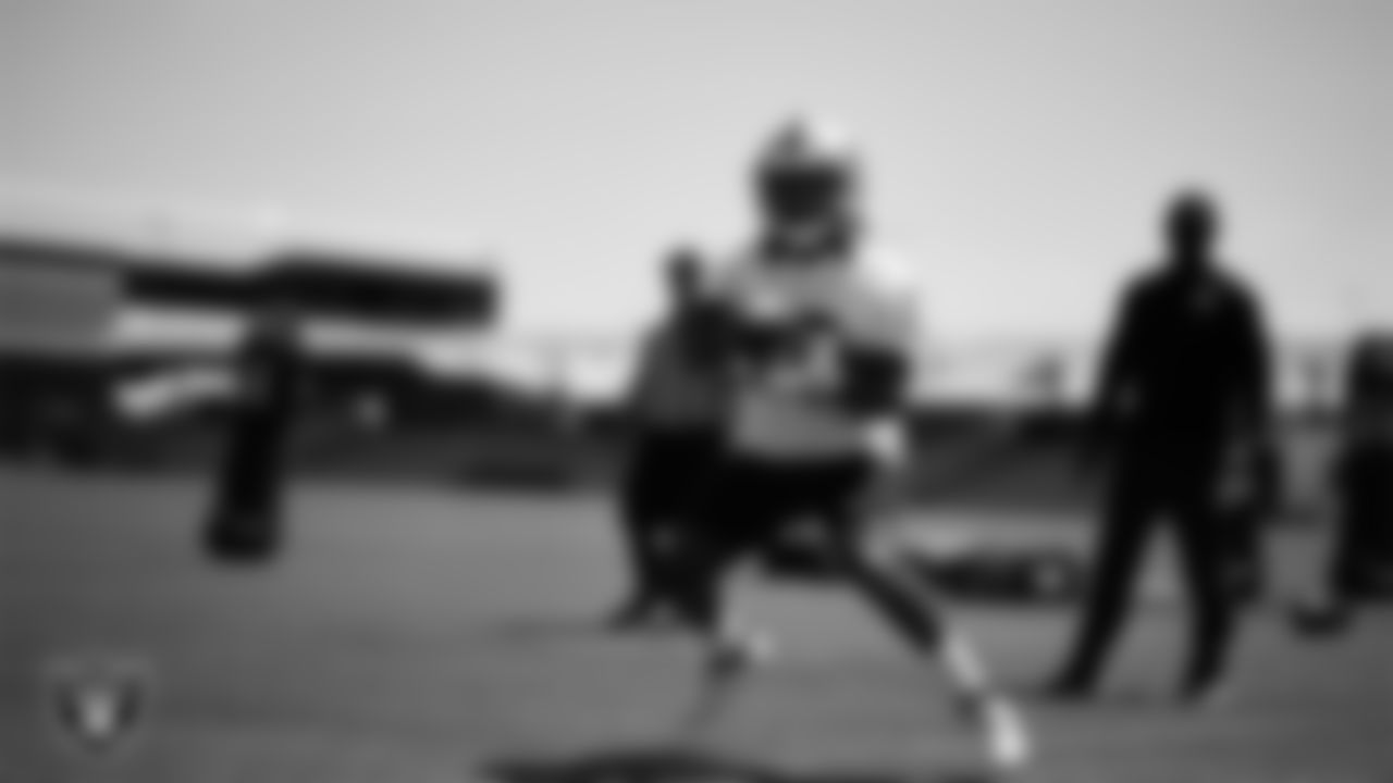 Las Vegas Raiders running back Sincere McCormick (28) at an Organized Team Activity (OTA) at Intermountain Health Performance Center.