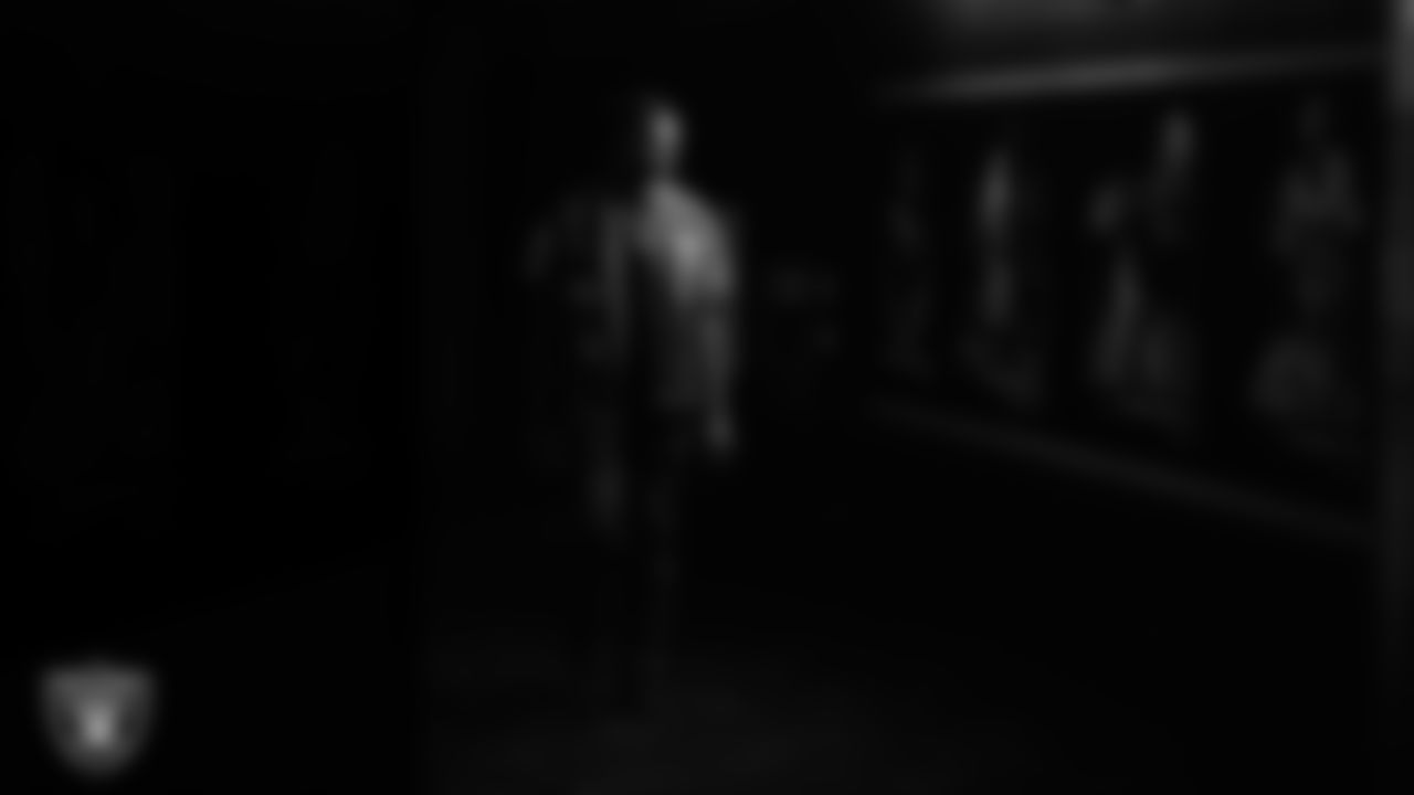 Las Vegas Raiders wide receiver Justin Shorter (88) arrives to the regular season home game against the Denver Broncos at Allegiant Stadium.