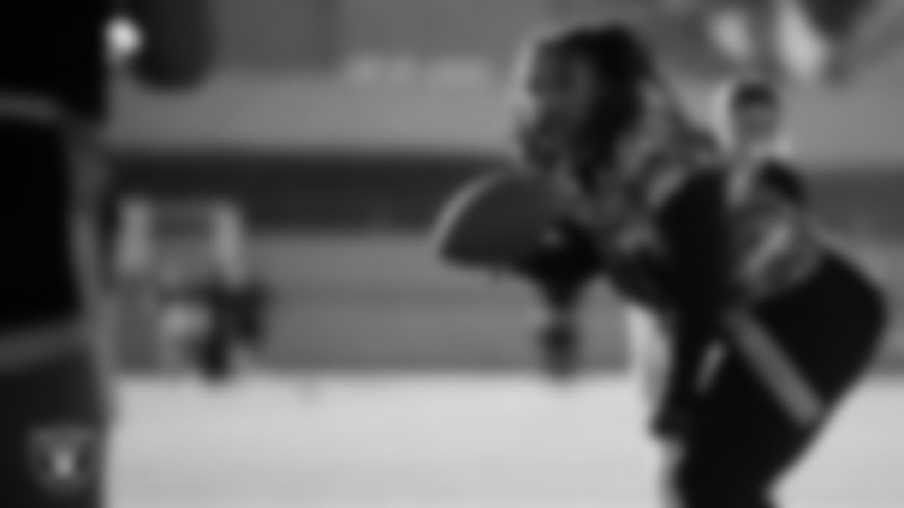 A member of the Green Valley High School flag football team during practice at Green Valley High School.