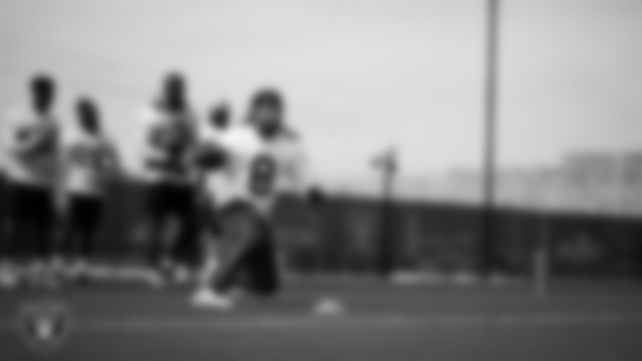 Las Vegas Raiders running back Ameer Abdullah (8) at a workout during phase two of the offseason program at Intermountain Health Performance Center.