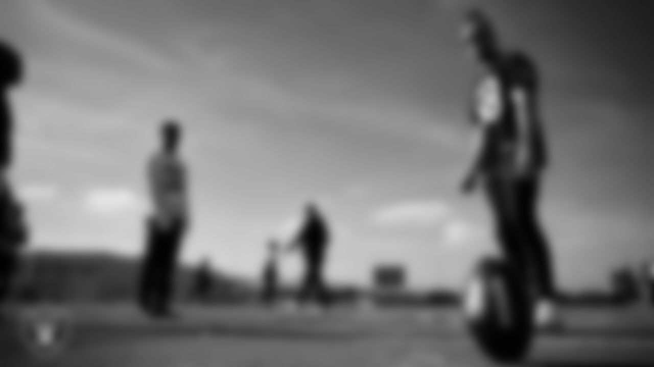 Las Vegas Raiders wide receiver Jack Bech (18) during practice at Intermountain Health Performance Center.