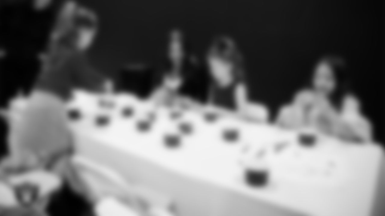 Raiderette Ashtin and Junior Raiderettes enjoy activities during the Junior Raiderettes Banquet at The Studio.