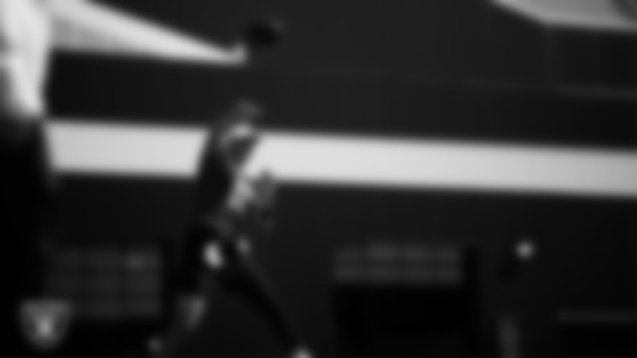 Las Vegas Raiders quarterback Aidan O'Connell (12) at a workout during phase two of the offseason program at Intermountain Health Performance Center.