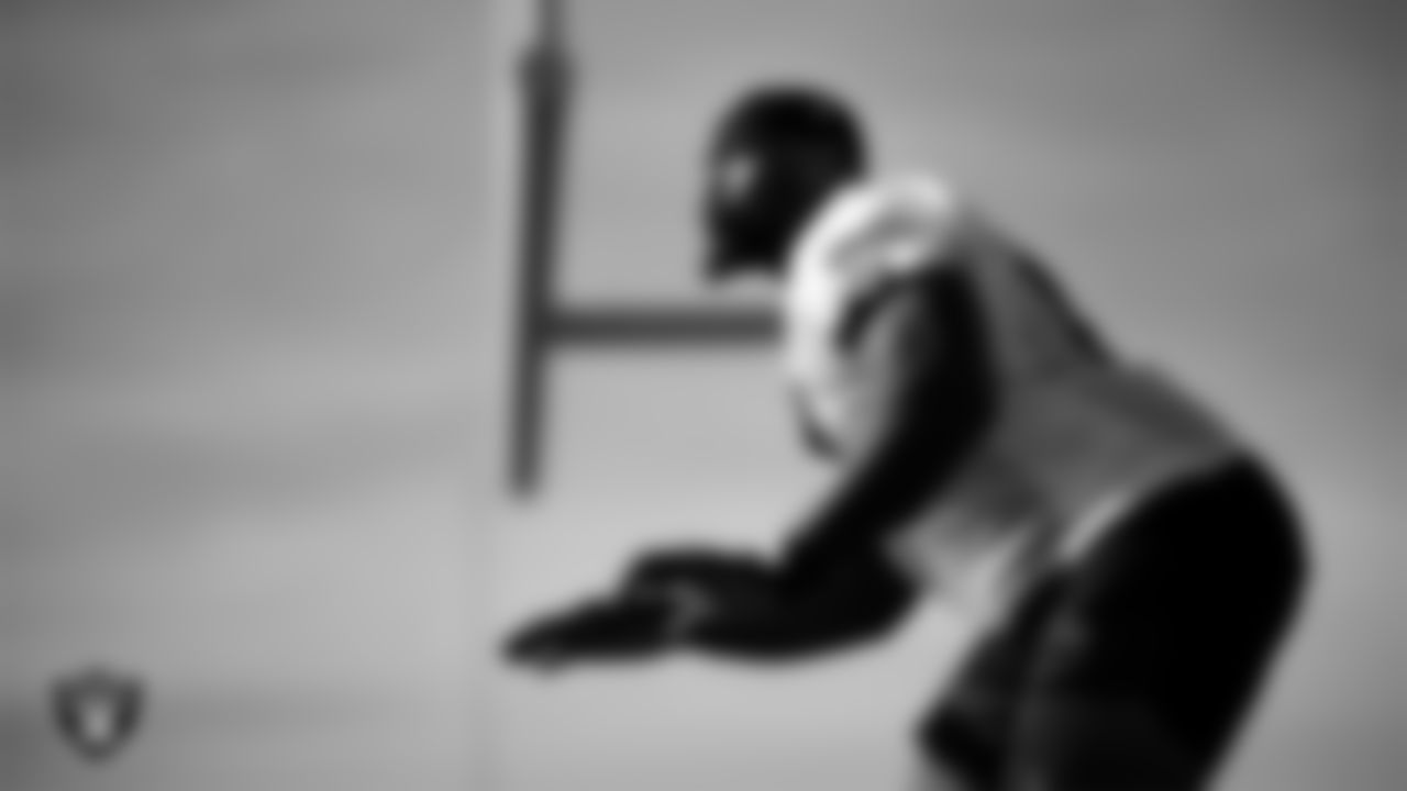 Las Vegas Raiders guard Layden Robinson (64) during practice at Intermountain Health Performance Center.