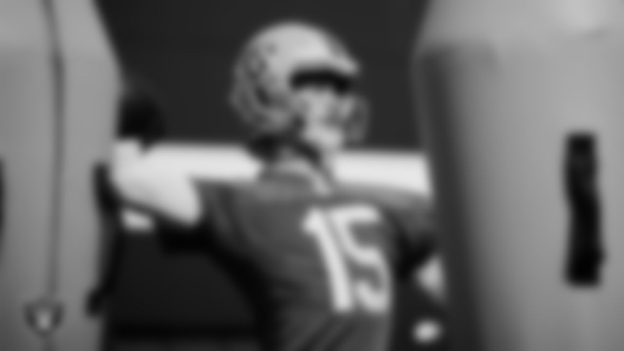 Las Vegas Raiders quarterback Kenny Pickett (15) during practice at Intermountain Health Performance Center.