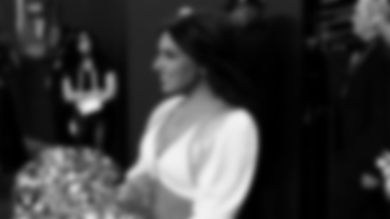 Raiderette Annalise walks through the tunnel before the regular season home game against the Los Angeles Chargers at Allegiant Stadium.