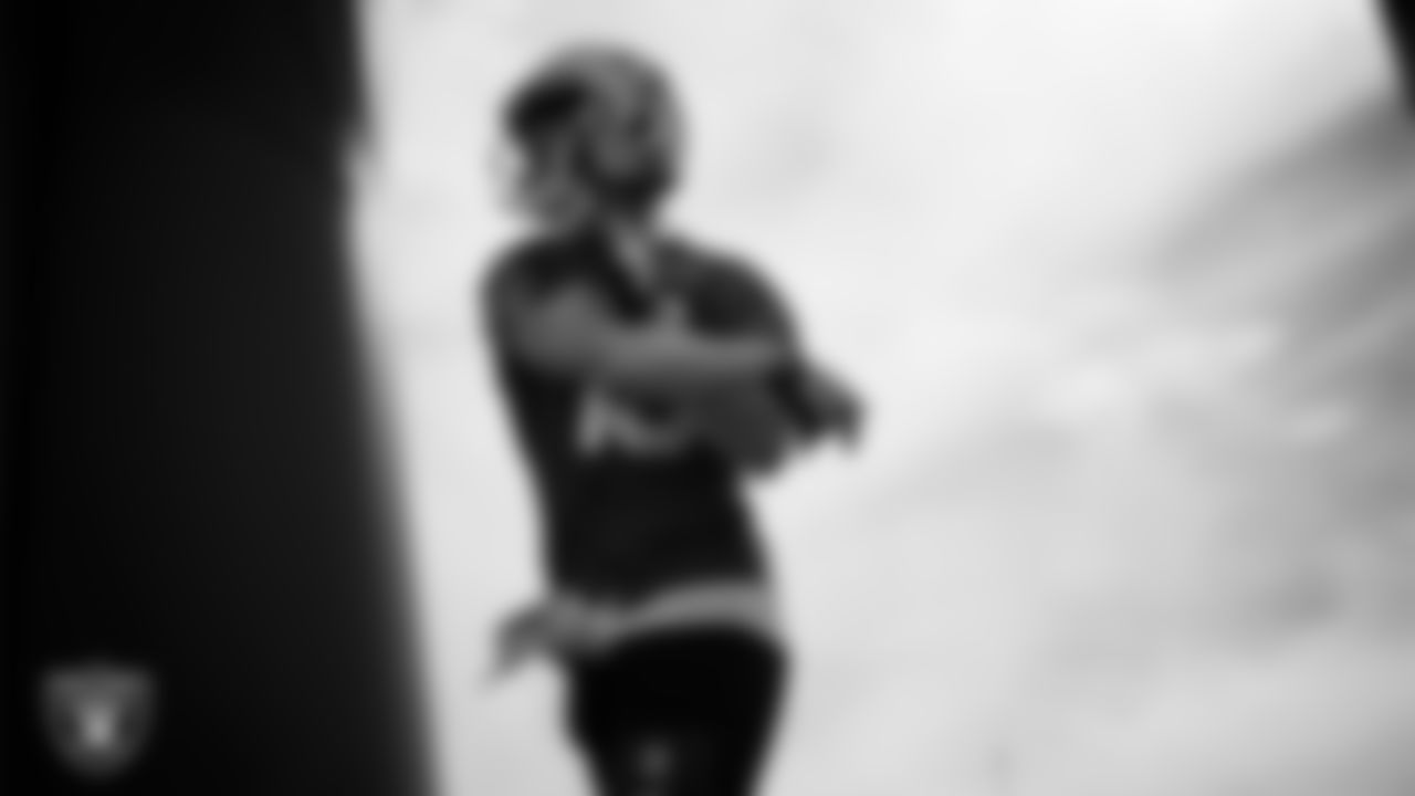 Las Vegas Raiders quarterback Kenny Pickett (15) during practice at Intermountain Health Performance Center.