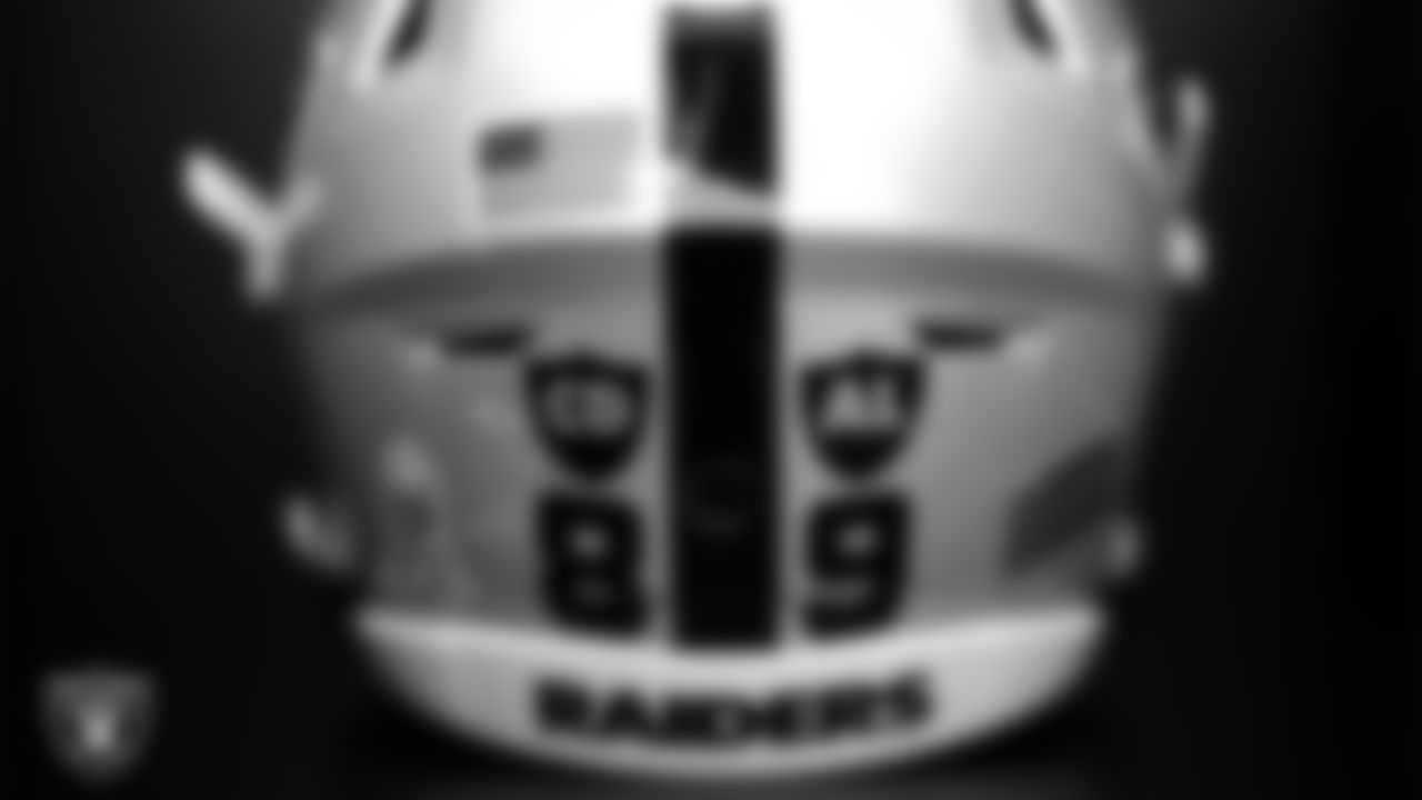 Las Vegas Raiders tight end Brock Bowers' (89) helmet in the locker room prior to the Raiders' arrival for their regular season home game against the Jacksonville Jaguars at Allegiant Stadium.