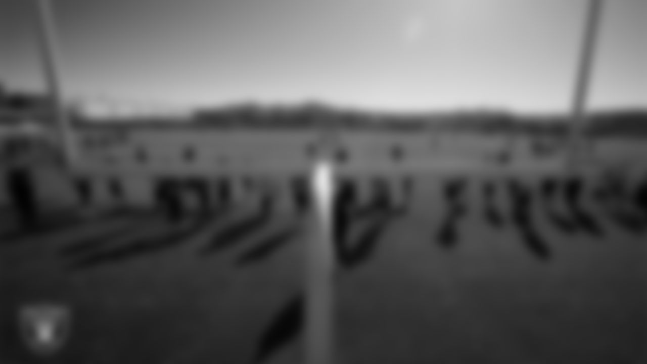 The Las Vegas Raiders during practice at Intermountain Health Performance Center.