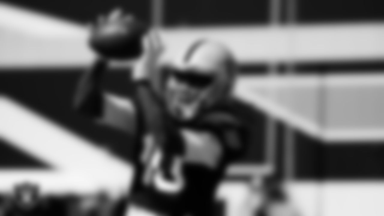 Las Vegas Raiders wide receiver Dont'e Thornton Jr. (10) during practice at Intermountain Health Performance Center.