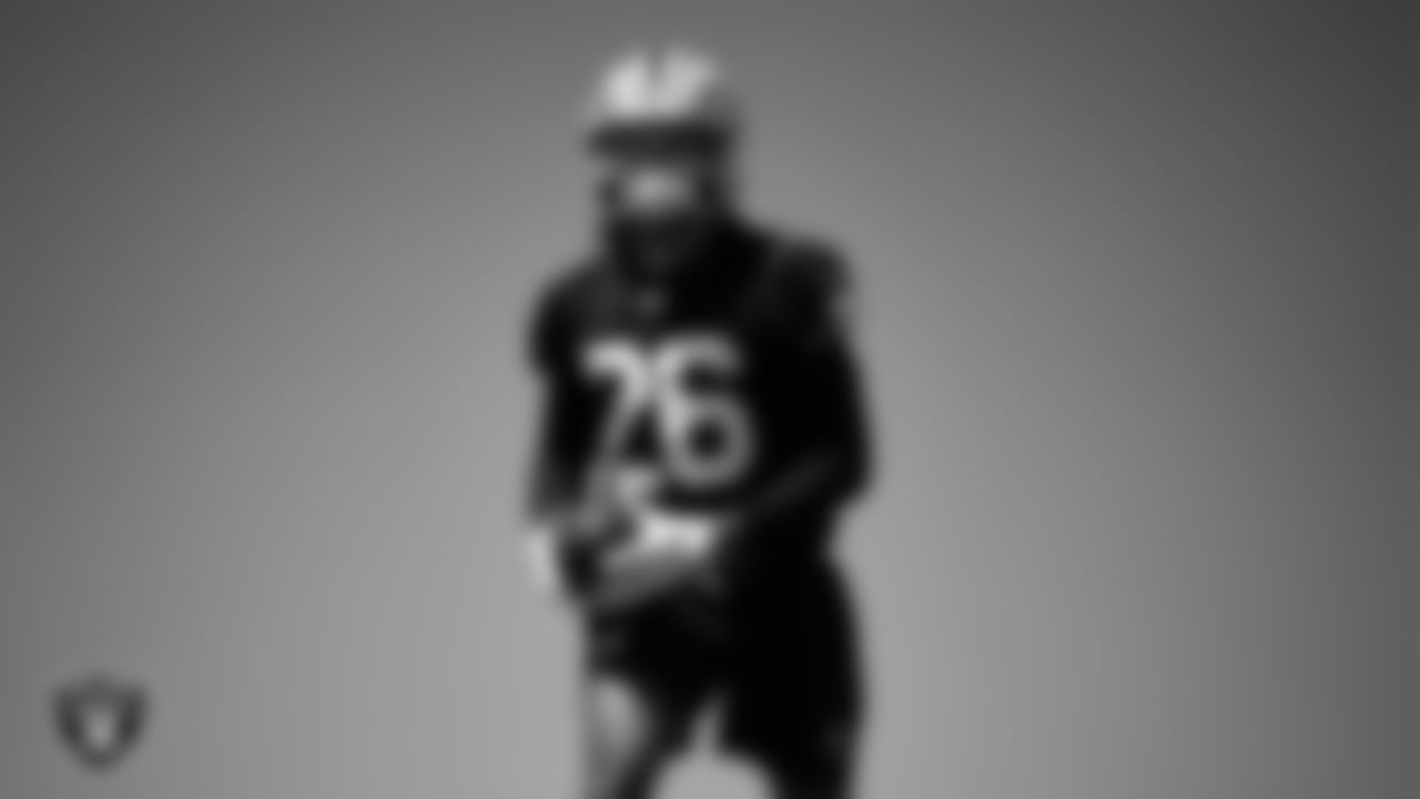 Las Vegas Raiders cornerback Darien Porter (26) at day one of 2025 Rookie Minicamp at Intermountain Health Performance Center.