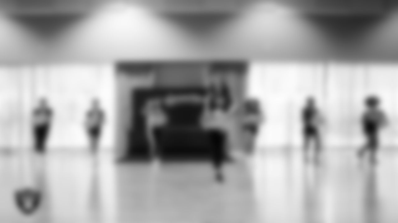 Raiderette Audrey rehearses with dancers during a teen intensive at The Studio.