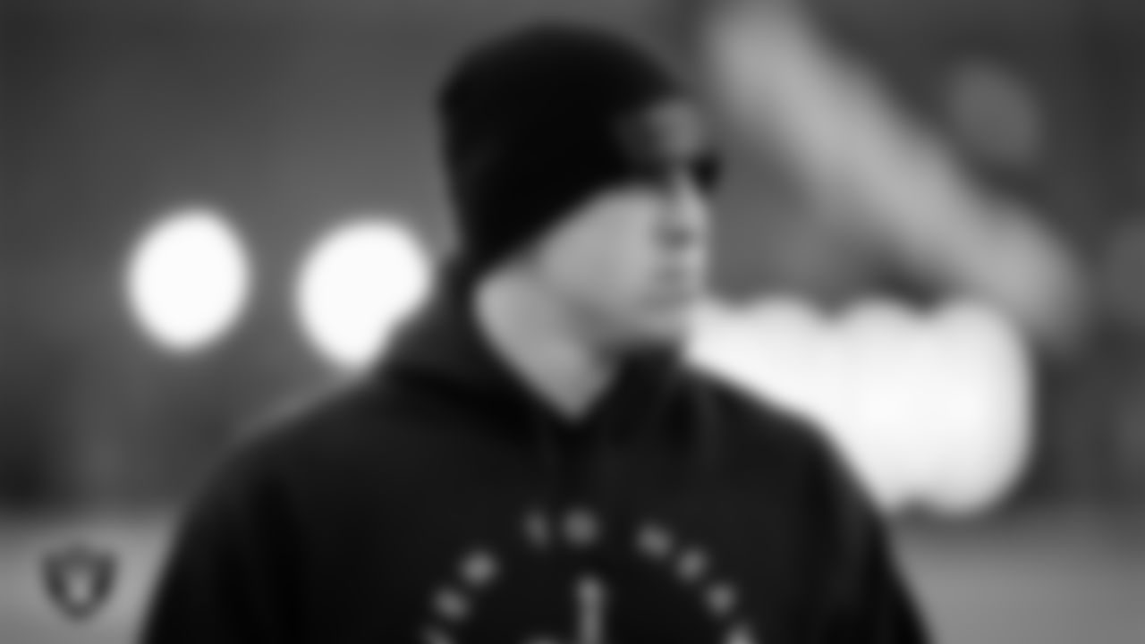 Las Vegas Raiders wide receiver Jack Bech (18) warming up before the regular season away game against the Denver Broncos at Empower Field at Mile High.